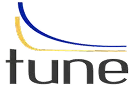 Ray Tune logo with three curved lines in yellow, orange, and blue above the word 'tune'.