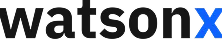 watsonx brand logo with black letters and a blue 'x'.