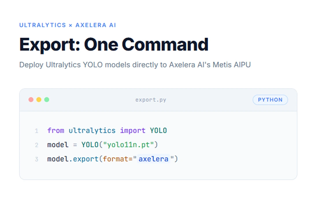 Complete integration guide for deploying Ultralytics YOLO on Axelera AI’s untis