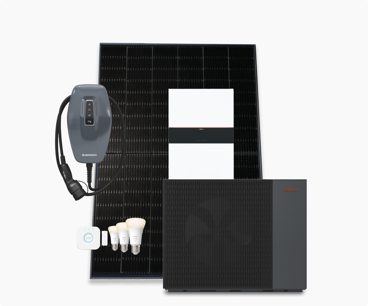 Komplettpaket aus PV, Wärmepumpe, (Batterie-)speicher, Wallbox und Smart Home
