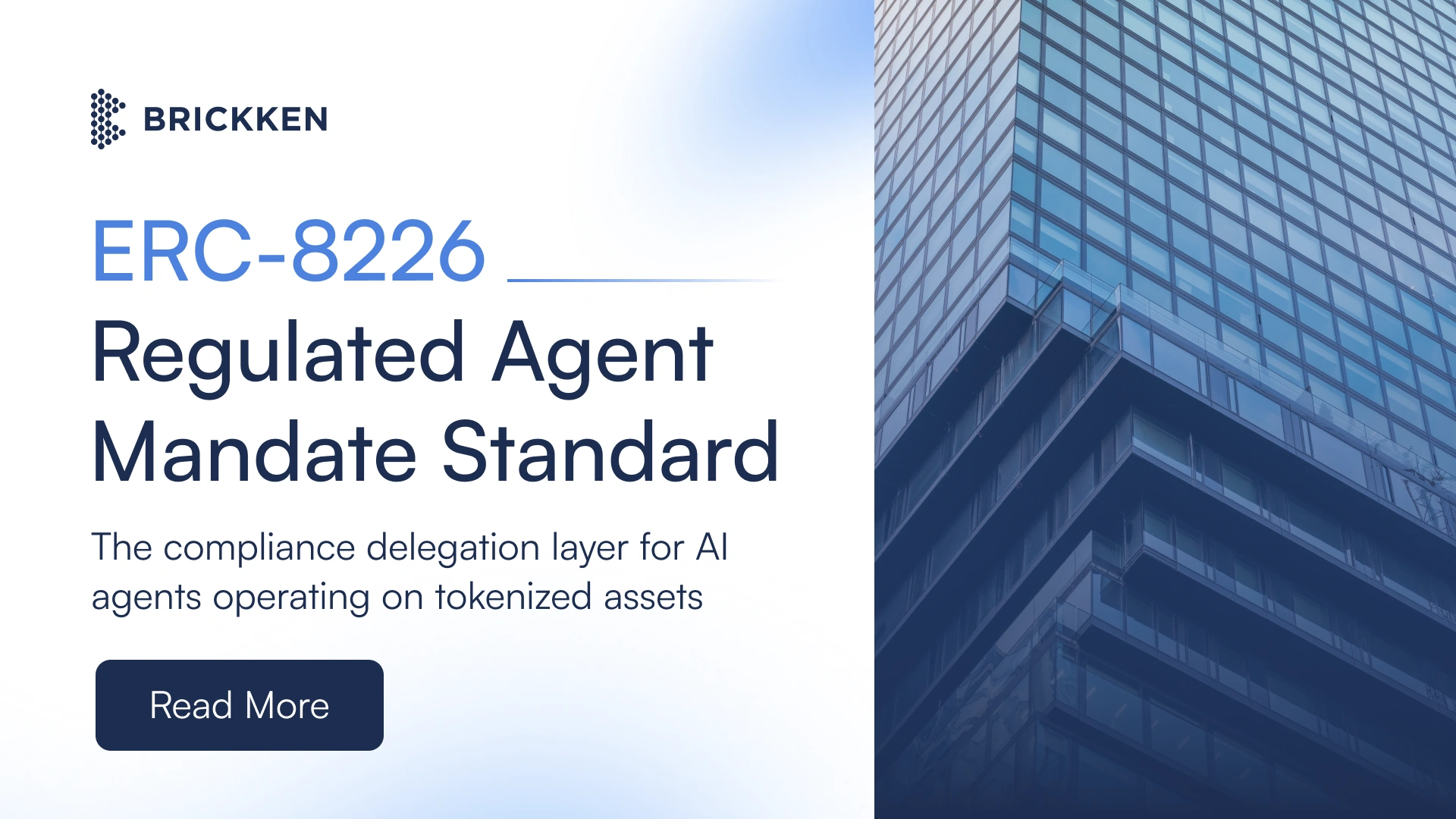 Illustration introducing the Regulated Agent Mandate Standard (RAMS), an ERC-8226 compliance delegation framework for AI agents operating on tokenized regulated assets.