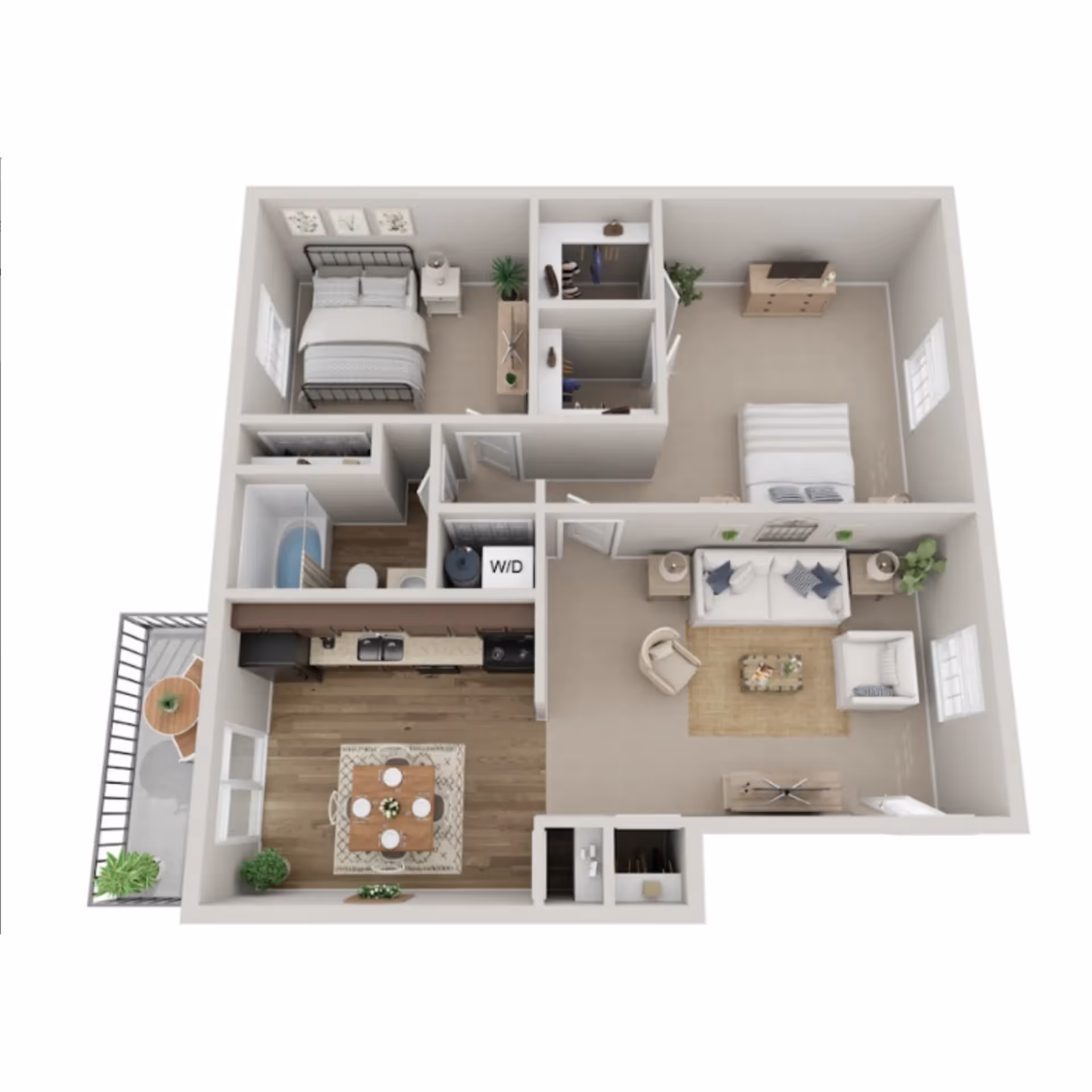 2 Bedroom 1 Bathroom Floor plan