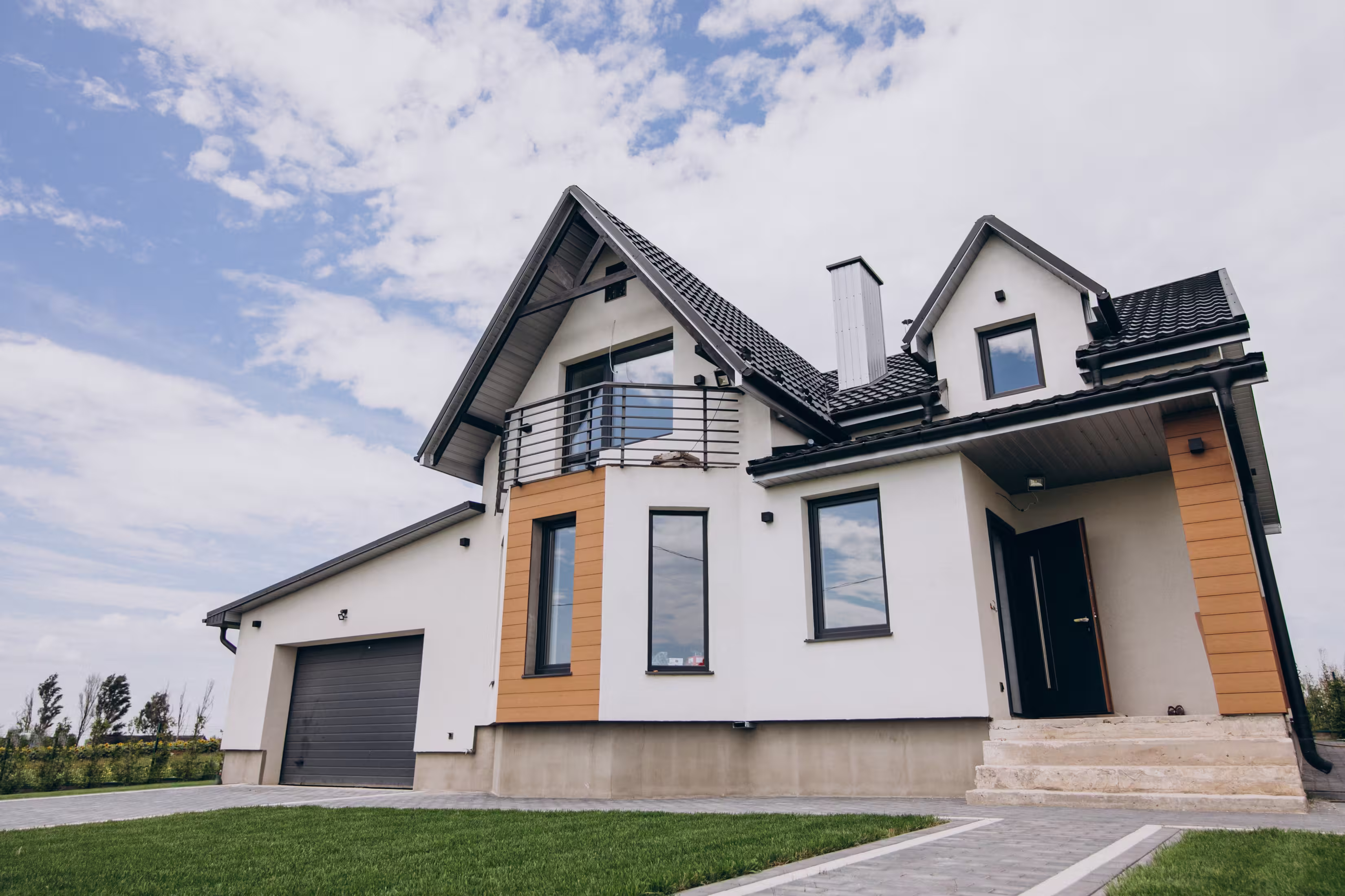 Maisons individuelle avec une isolation thermique par l'extérieur