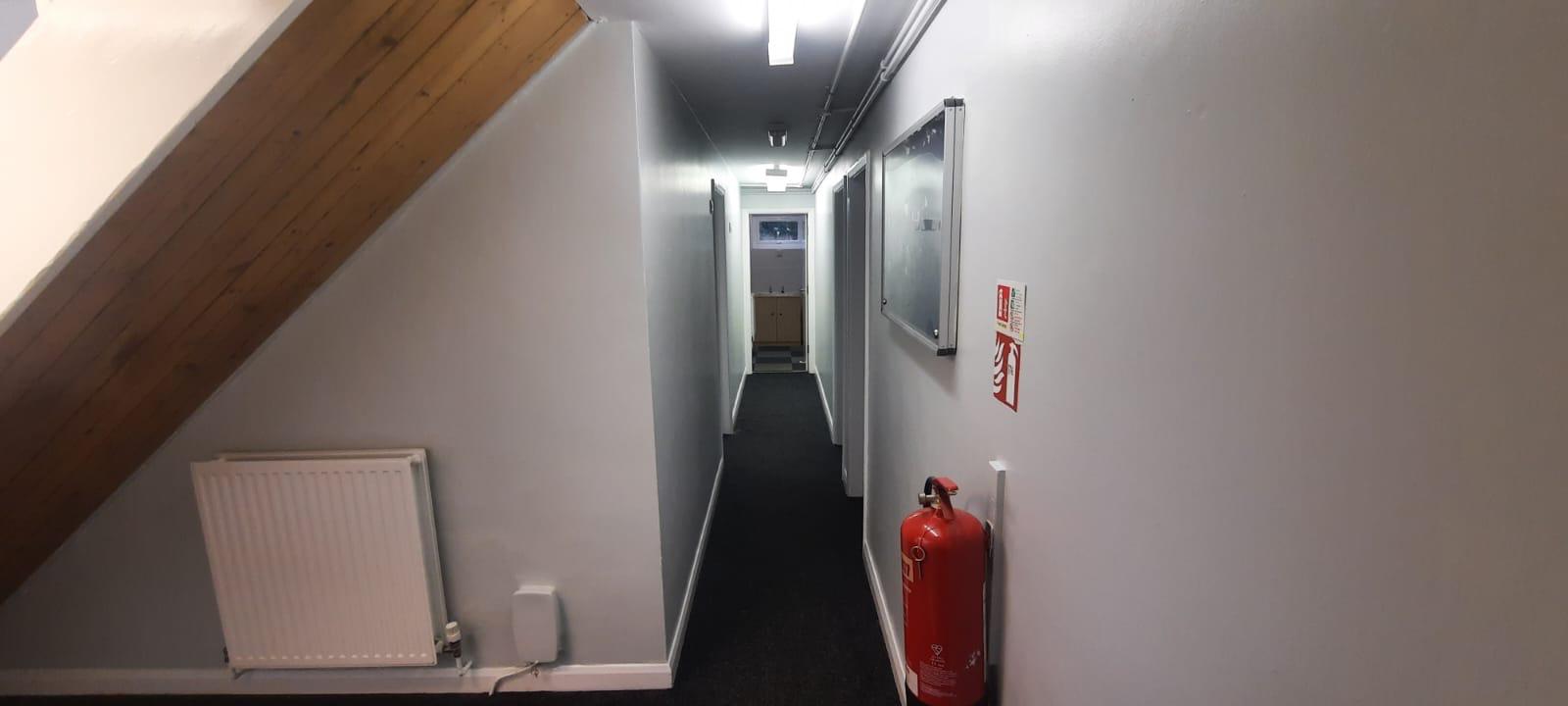 Freshly decorated corridor in university student accommodation
