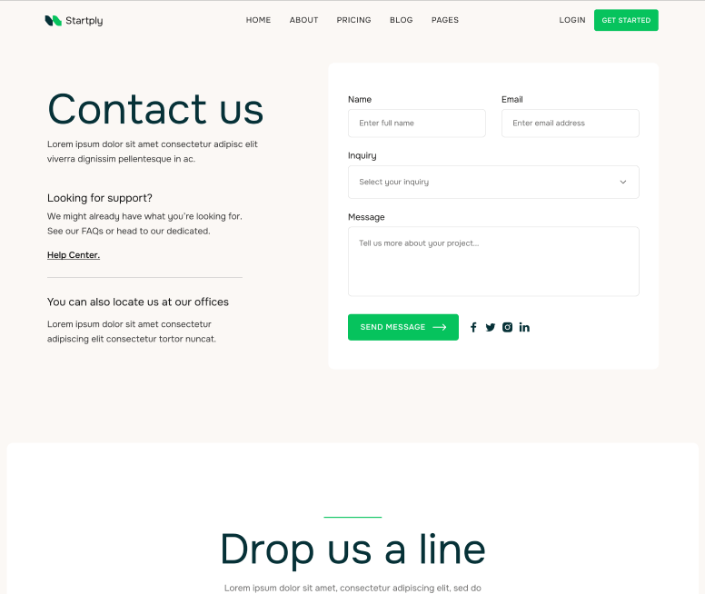 Startply X - Contact Page - Multi-Purpose Startup Webflow Template