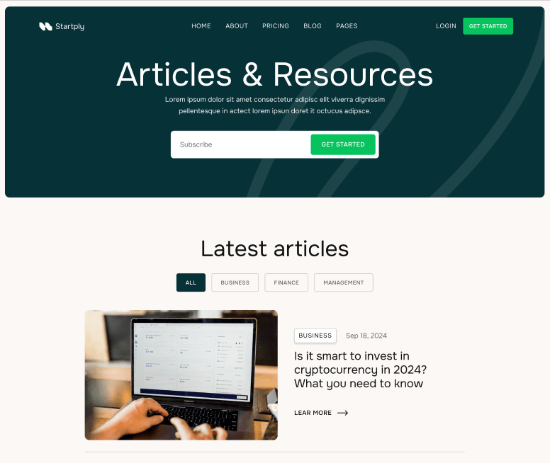 Startply X - Blog V3 Page - Multi-Purpose Startup Webflow Template