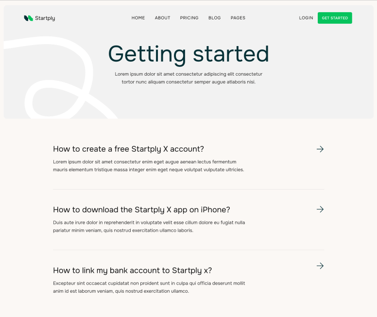 Startply X - Help Center Category Page - Multi-Purpose Startup Webflow Template