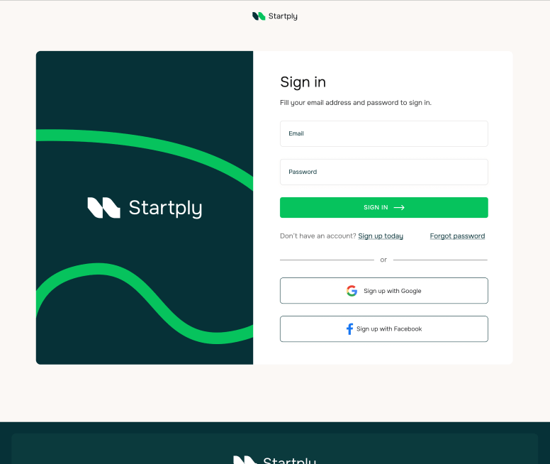 Startply X - Sing In Page - Multi-Purpose Startup Webflow Template
