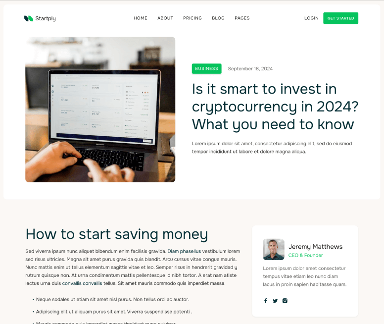 Startply X - Help Center Single Page - Multi-Purpose Startup Webflow Template