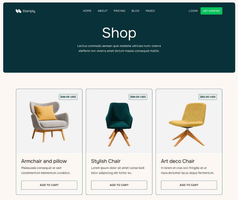 Startply X - Shop Page - Multi-Purpose Startup Webflow Template