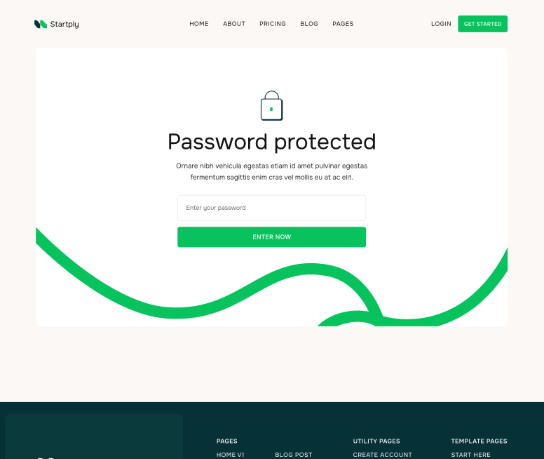 Startply X - Password Protected 
Utility Page - Multi-Purpose Startup Webflow Template