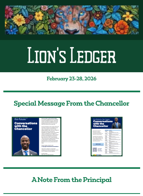 family facing Lion's Ledger Newsletter