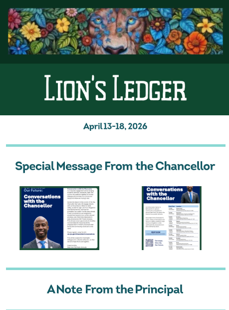 family facing Lion's Ledger Newsletter