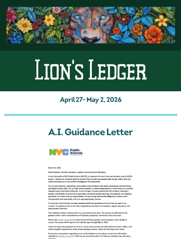 family facing Lion's Ledger Newsletter