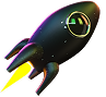A 3d icon of a rocket.
