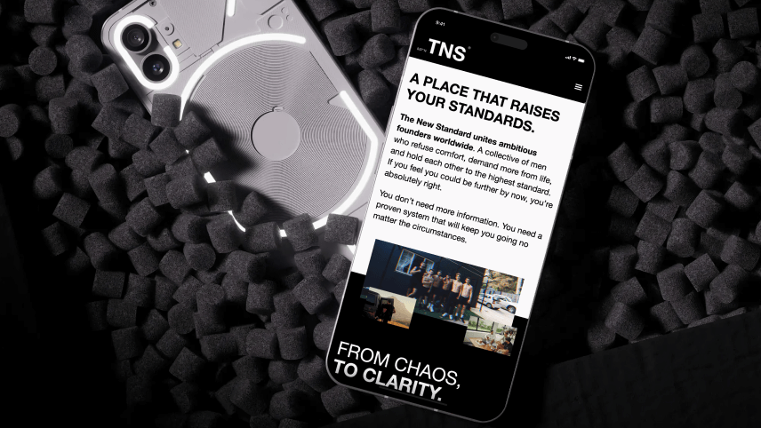Mobile interface of The New Standard website highlighting content clarity and responsive design