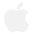 Apple logo, png, white