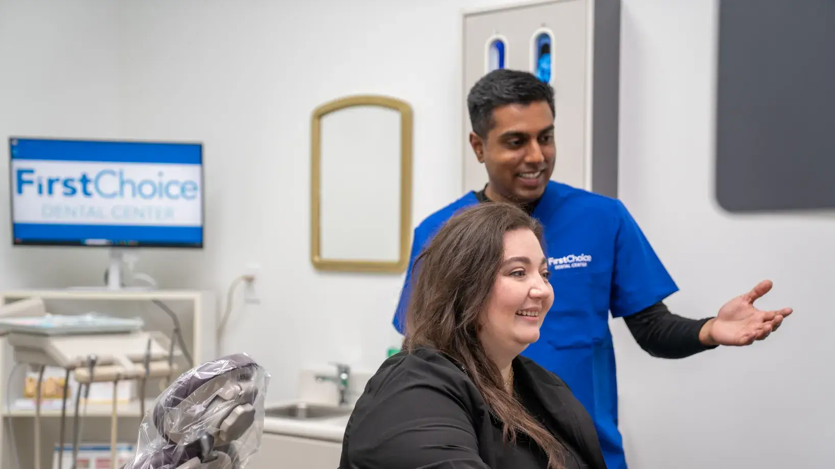 Dr. Patel talking to a patient
