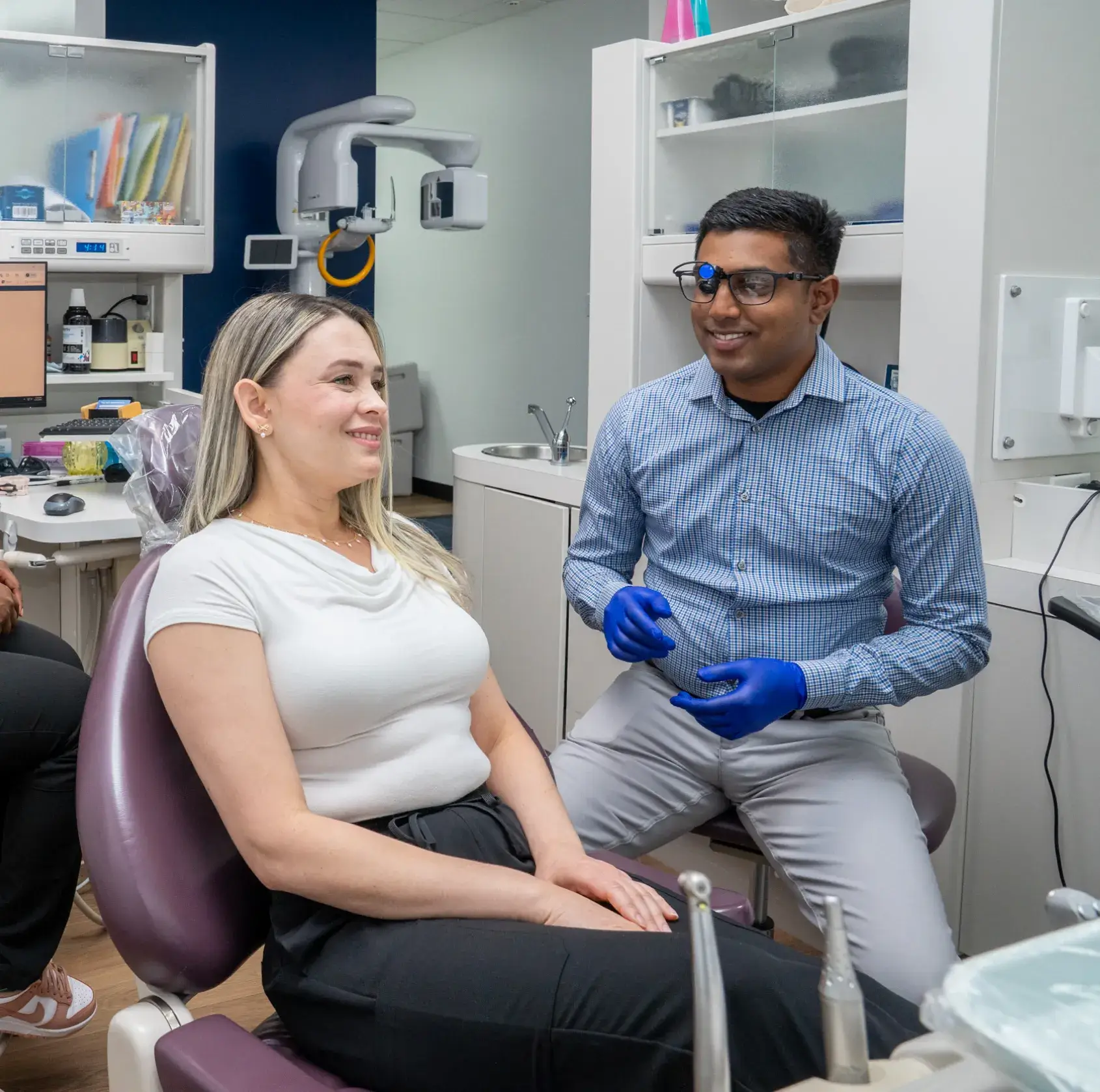 Dr. Patel talking to a patient