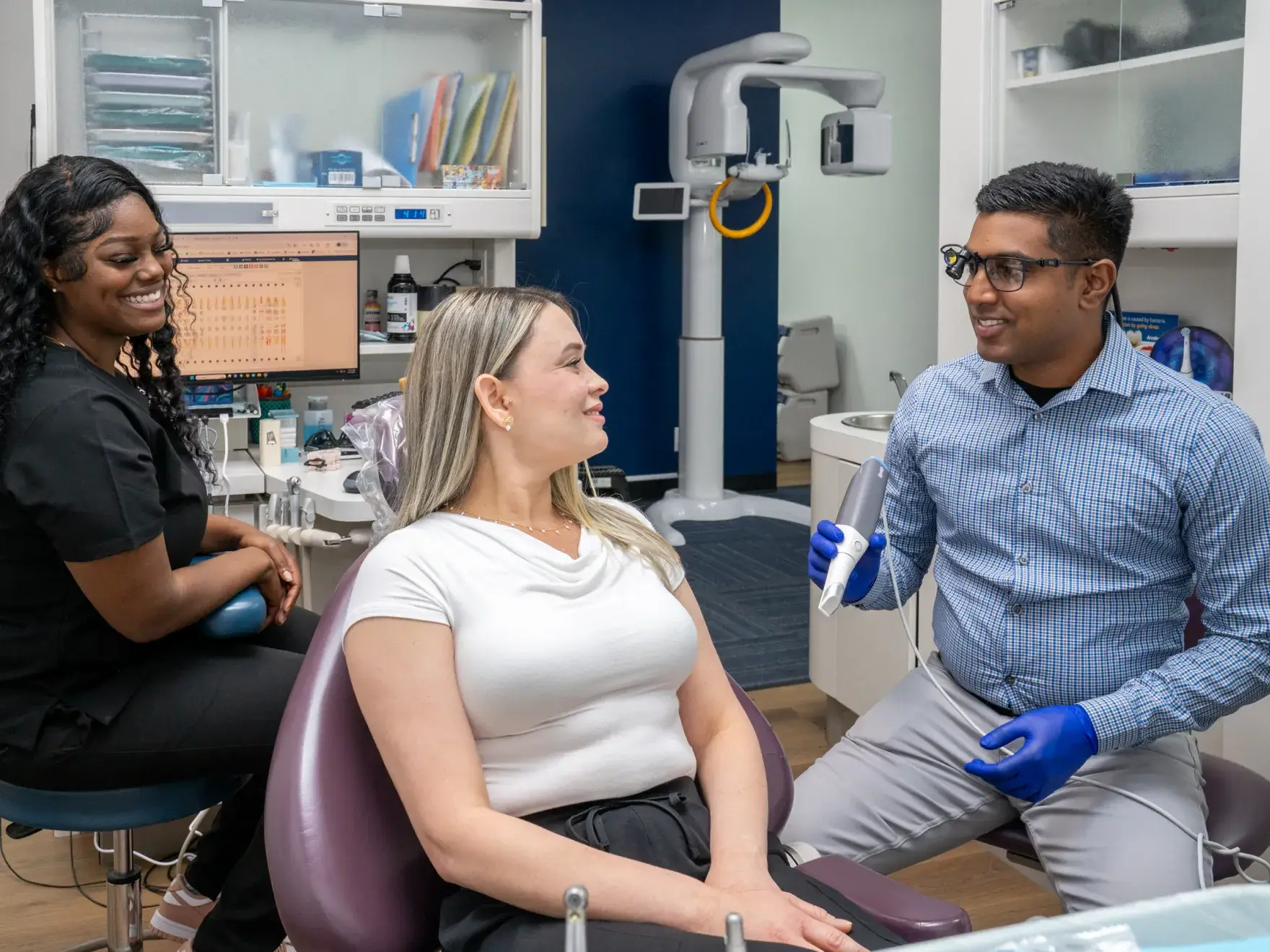 Dr. Patel talking to a patient
