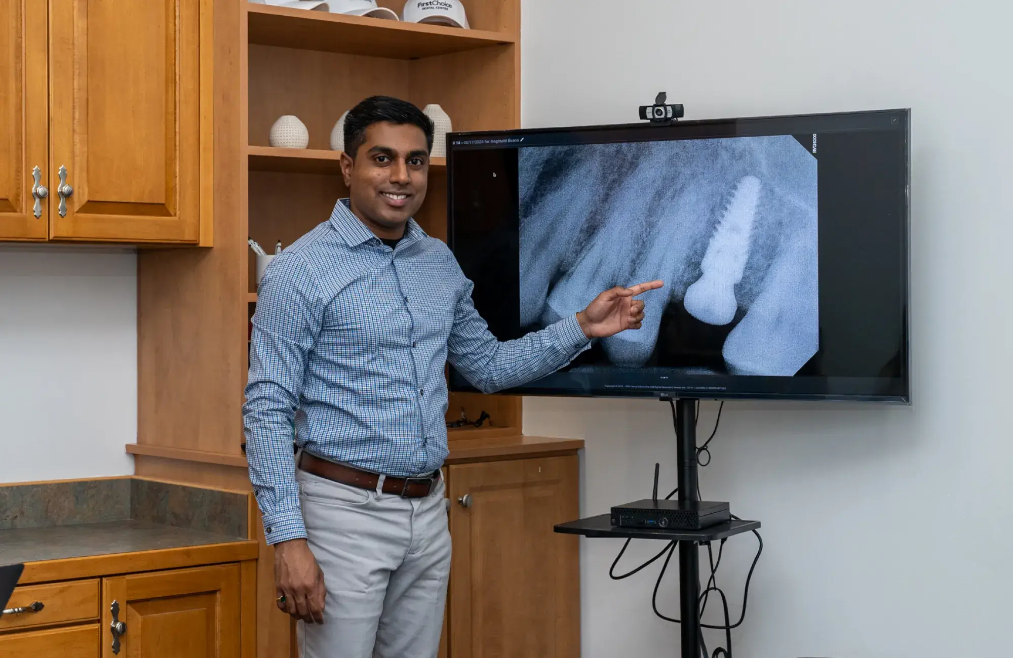 Dr. Patel showing and x-ray image