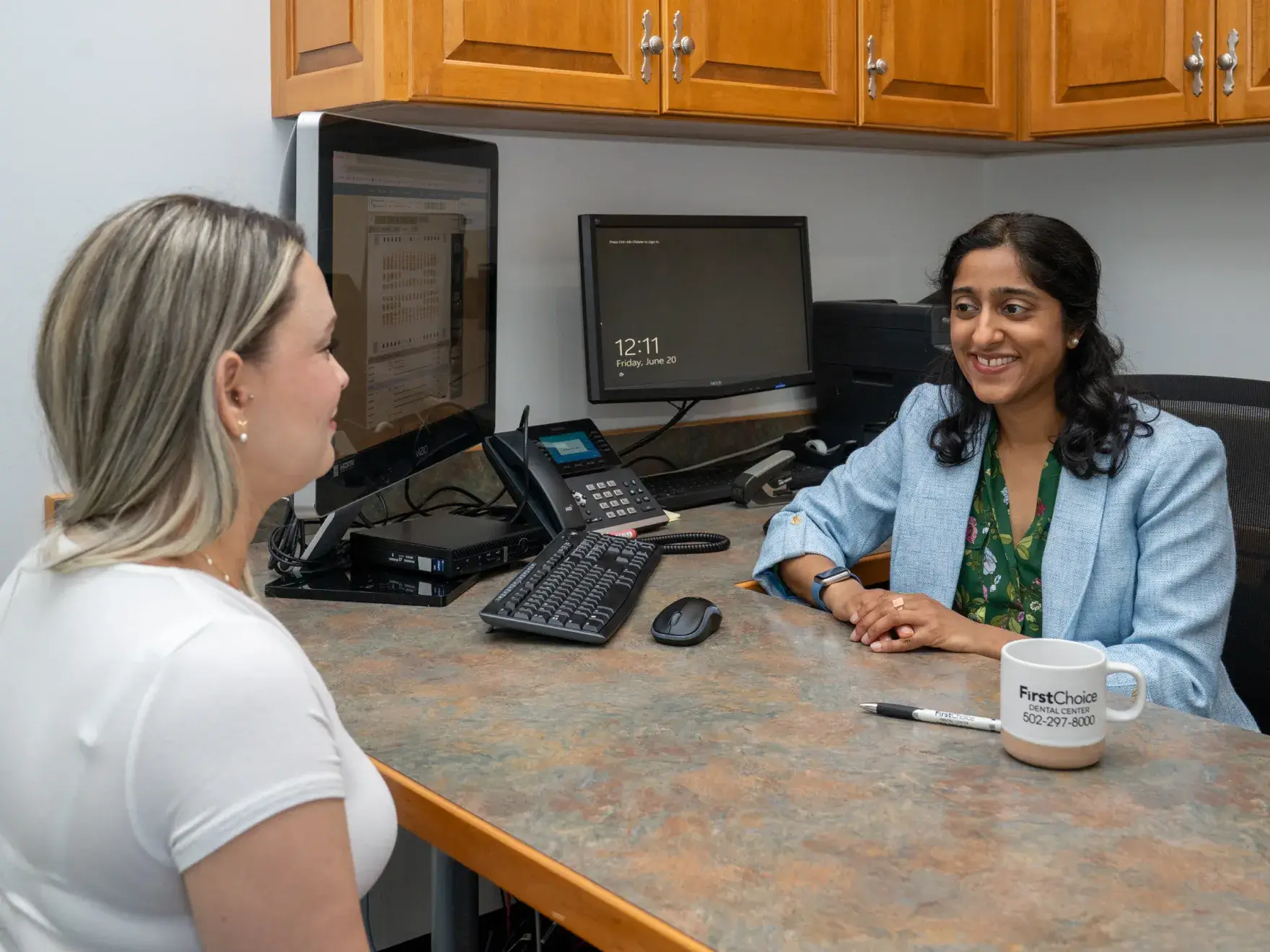 Dr. Patel talking to a patient