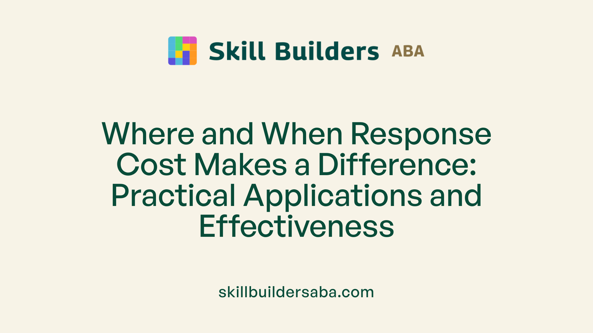 Where and When Response Cost Makes a Difference: Practical Applications and Effectiveness
