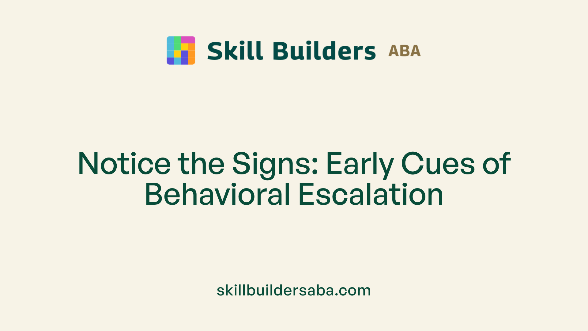 Notice the Signs: Early Cues of Behavioral Escalation