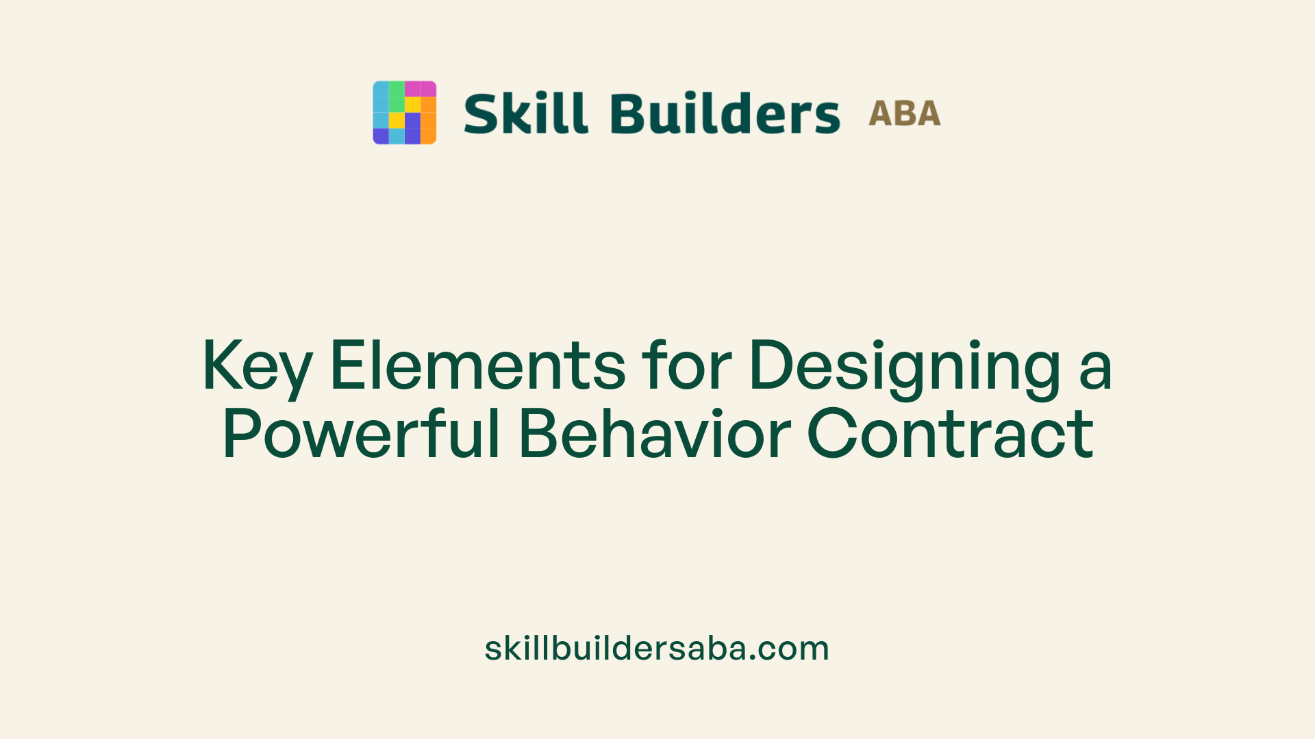 Key Elements for Designing a Powerful Behavior Contract