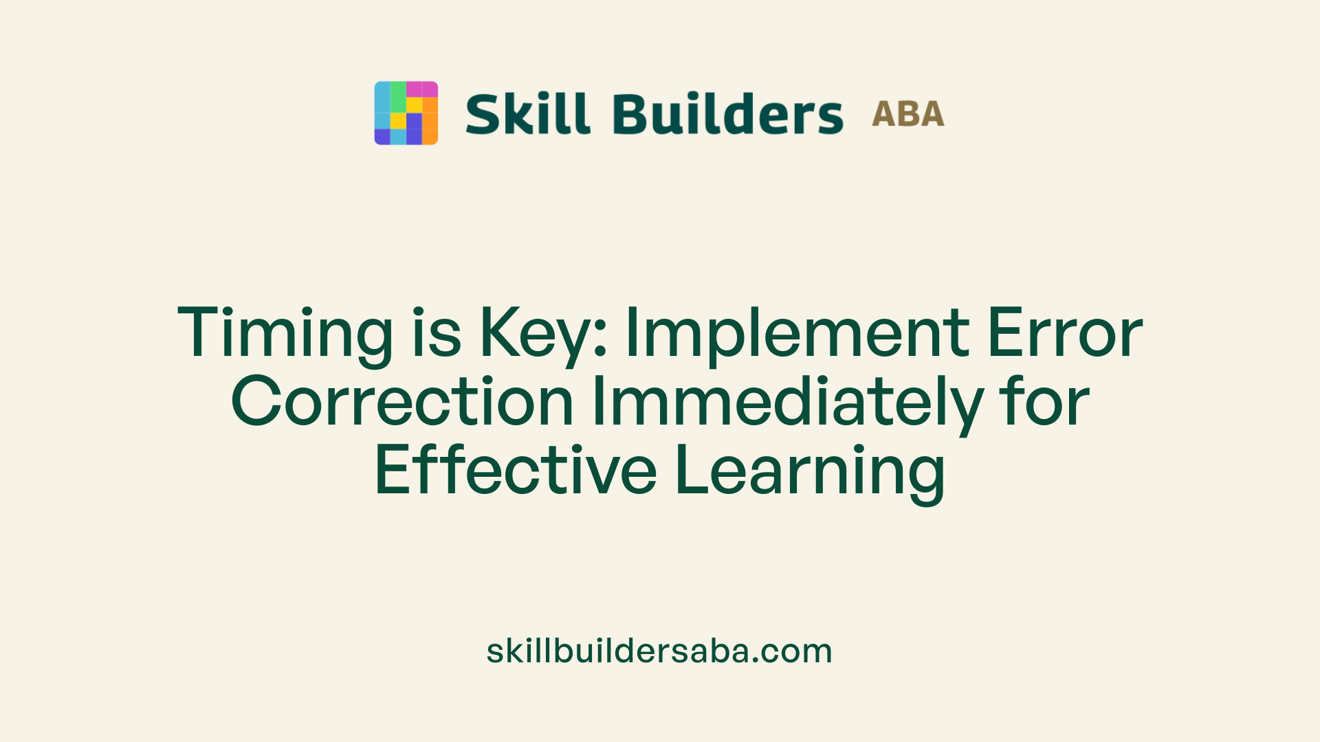Timing is Key: Implement Error Correction Immediately for Effective Learning