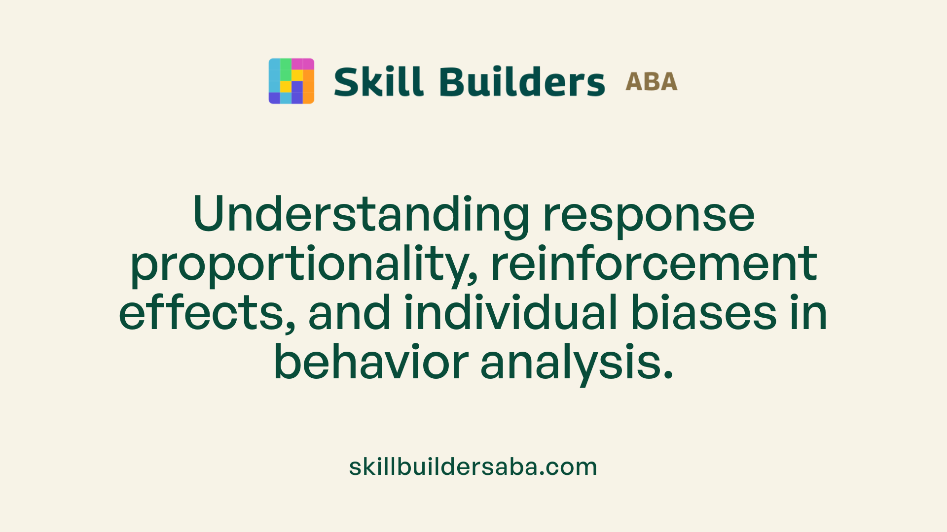 Understanding response proportionality, reinforcement effects, and individual biases in behavior analysis.