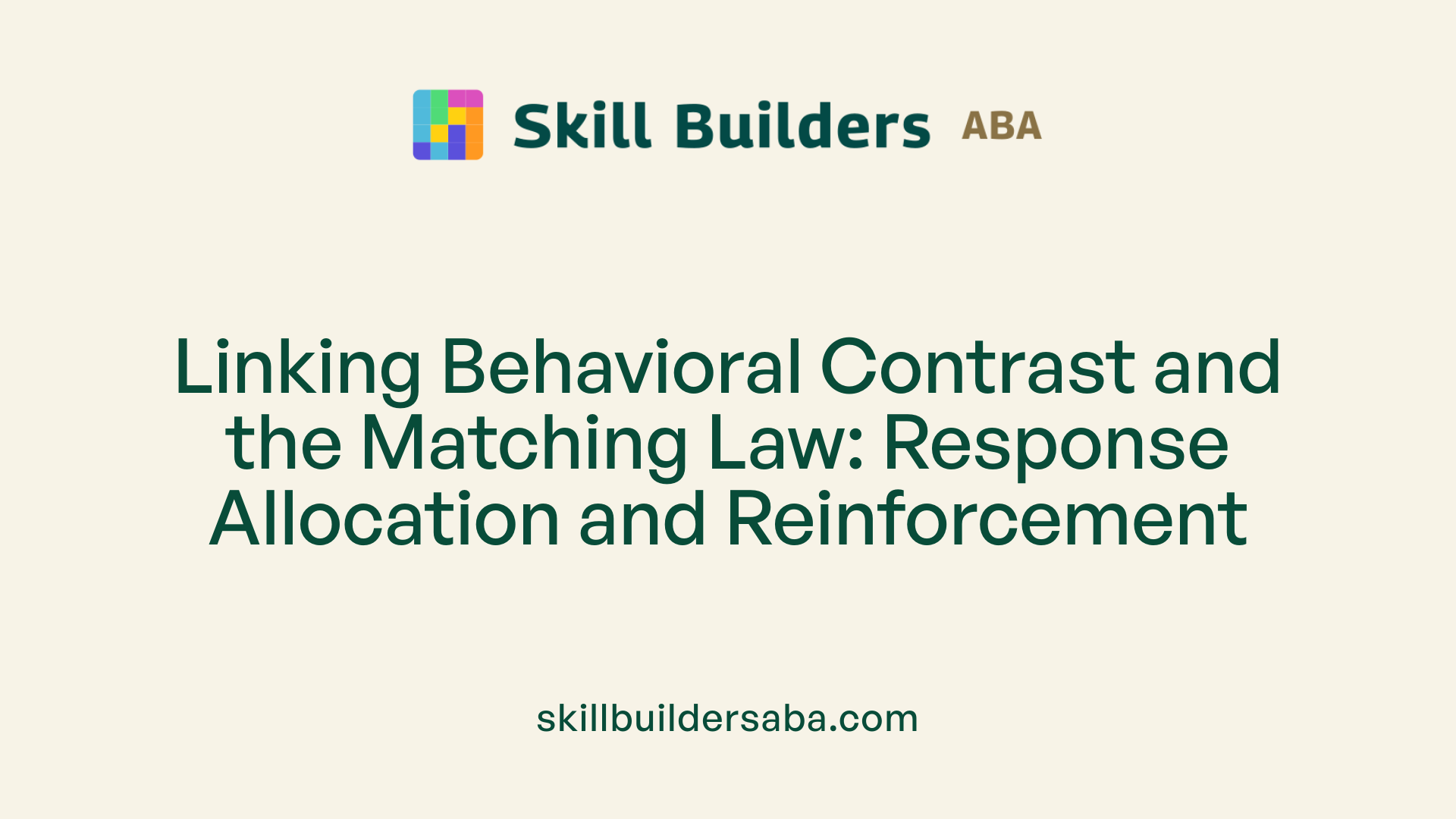 Linking Behavioral Contrast and the Matching Law: Response Allocation and Reinforcement