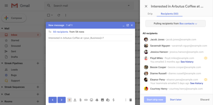 Mail merge and follow up email make an increible powerful team.
