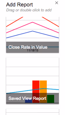 A screenshot showing how to create Streak charts from saved views inside reports dashboard