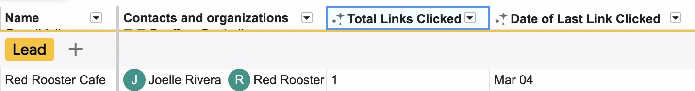 Email link tracking magic columns in Streak pipelines