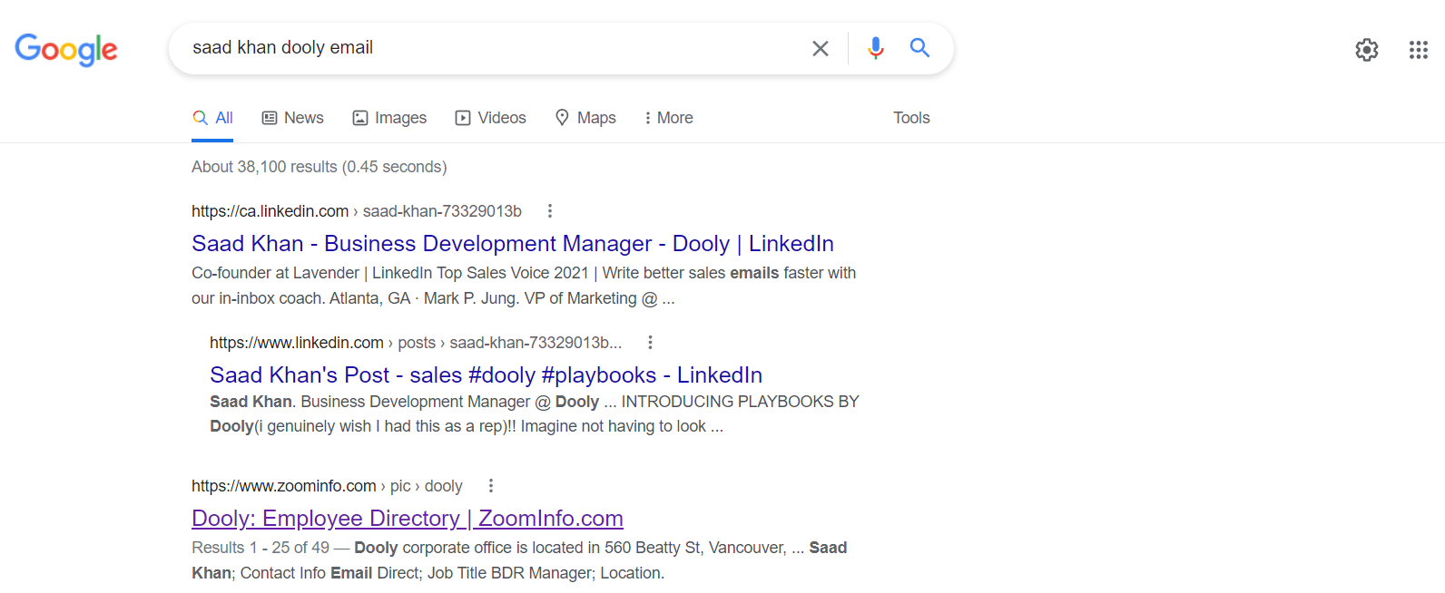A screenshot of the Google Search Engine