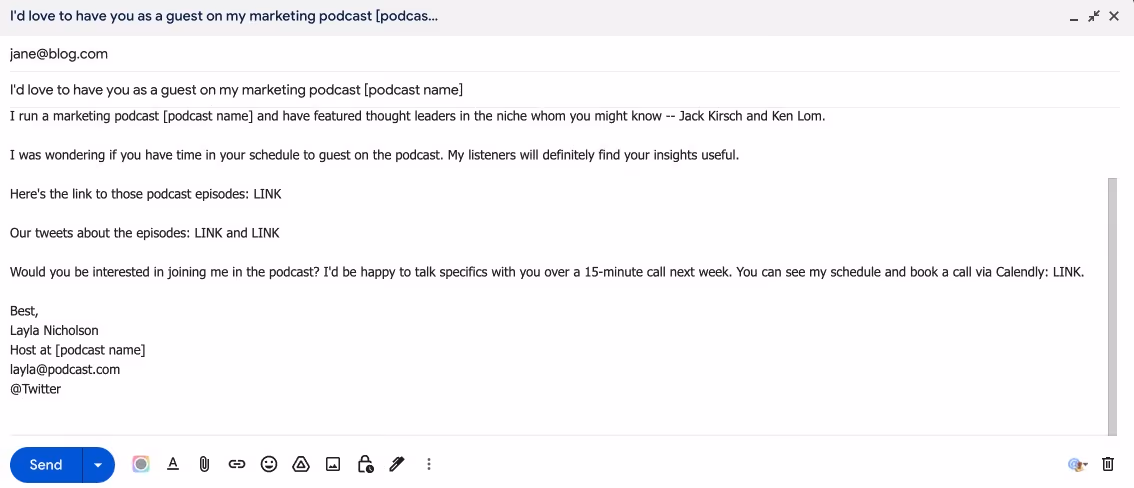 screenshot of a cold outreach email using validation to establish the legitimacy of the sender