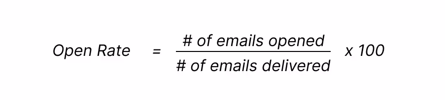 Formula for computing the email open rate