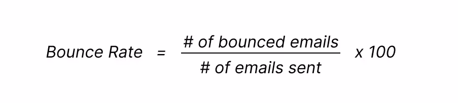 Formula for computing email bounce rate