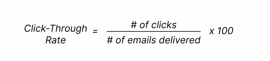 Formula for computing email click-through rate