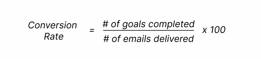 Formula for computing email conversion rate