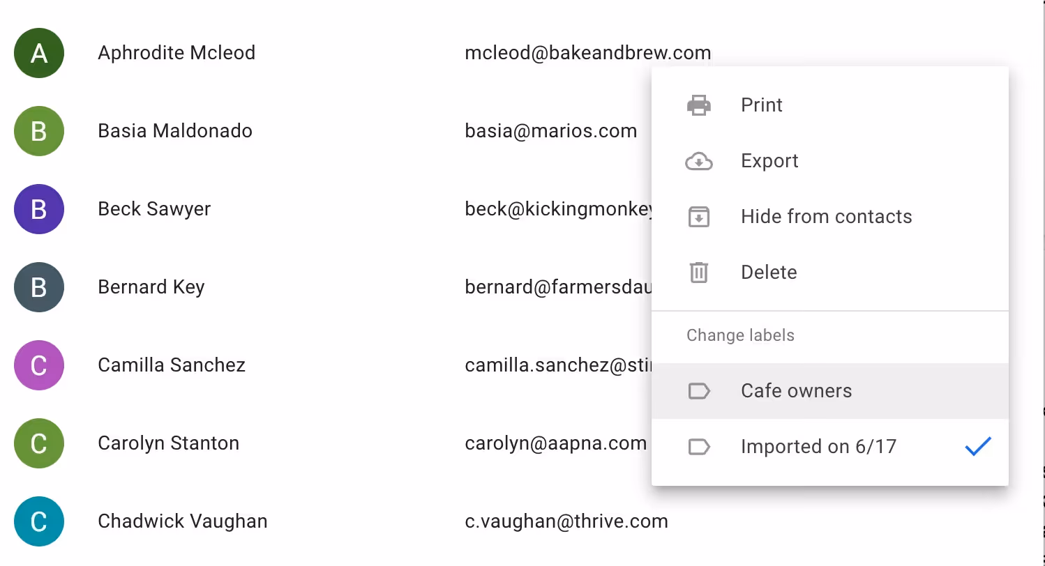 Creating mailing lists in Google