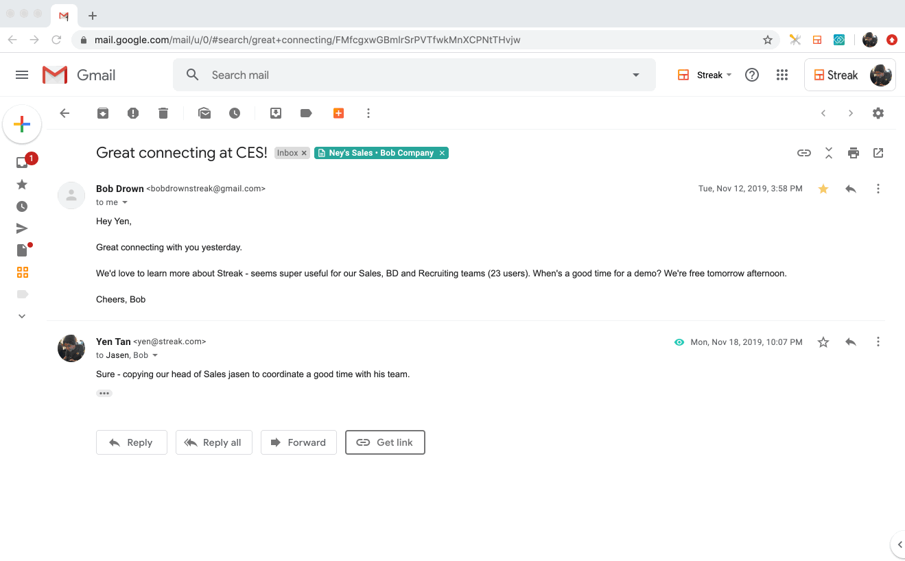 how to implement Streak Share to create Gmail email links
