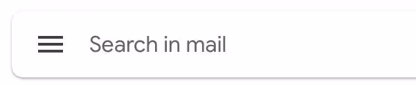 A screenshot of the top portion of the Gmail inbox on mobile