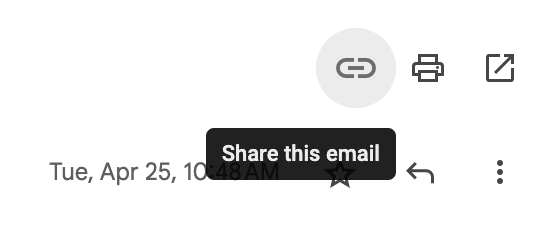 A screenshot in Gmail showing the option of using Streak Share