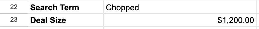 A screenshot showing the results of entering the VLOOKUP formula after the search