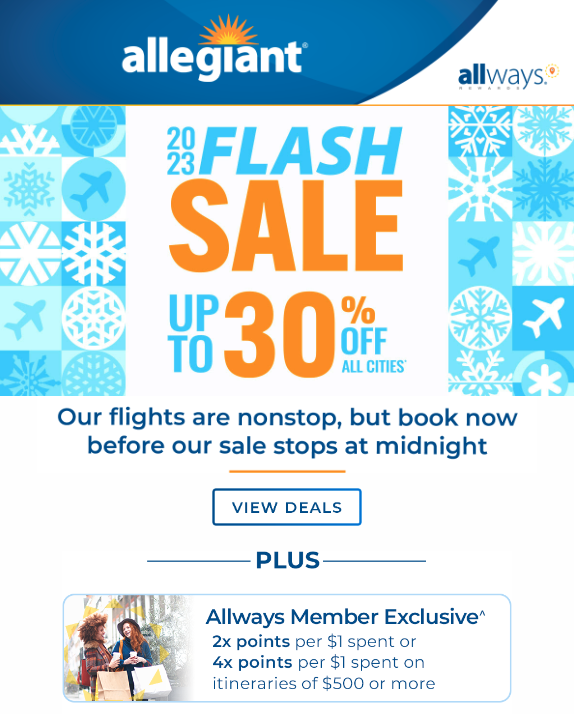 An example of a flash sale email template
