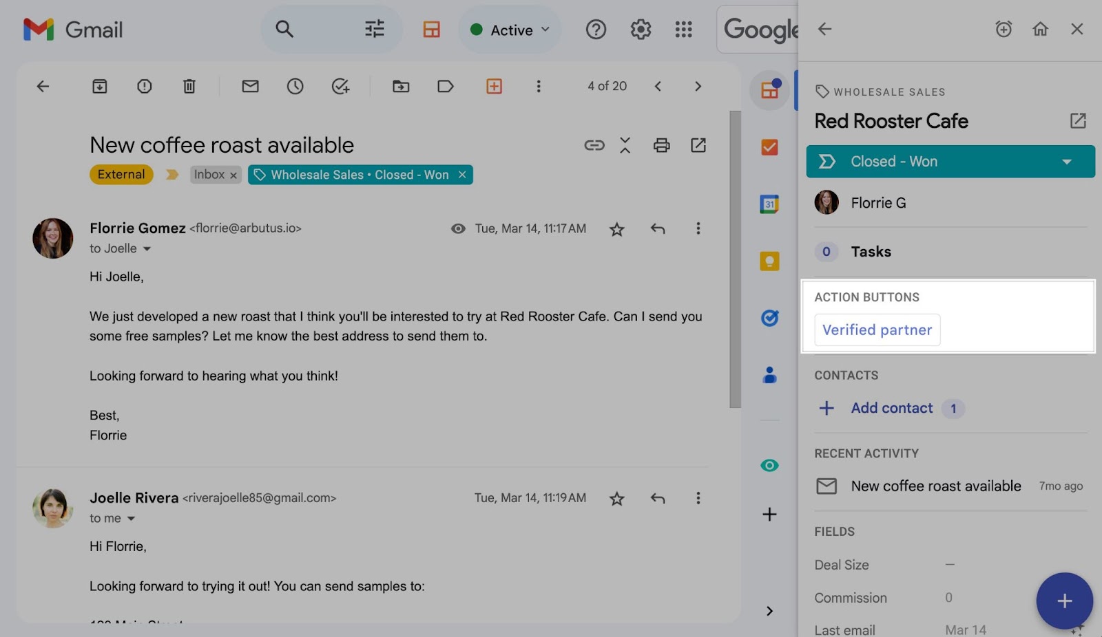 A screenshot of a Gmail email with a Streak sidebar