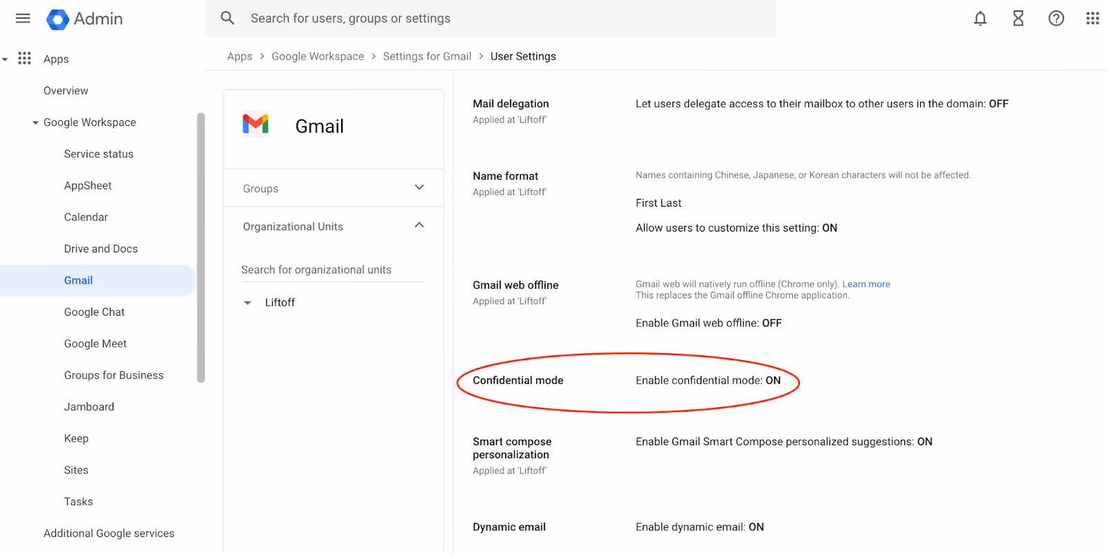 A screenshot showing that you can toggle confidential mode on or off with the Enable confidential mode box