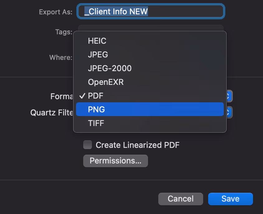 A screenshot of one the tools used in converting PDF file into an image